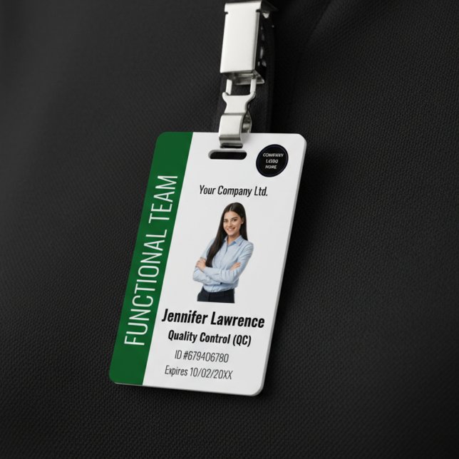 Custom Corporate Employee ID Badge (Custom Corporate Employee ID Badge | Personalized Photo Business Name Tag with Logo)