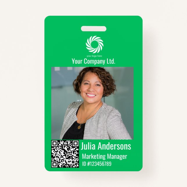 Custom Corporate Employee ID Badge – Teal Prof (Front)
