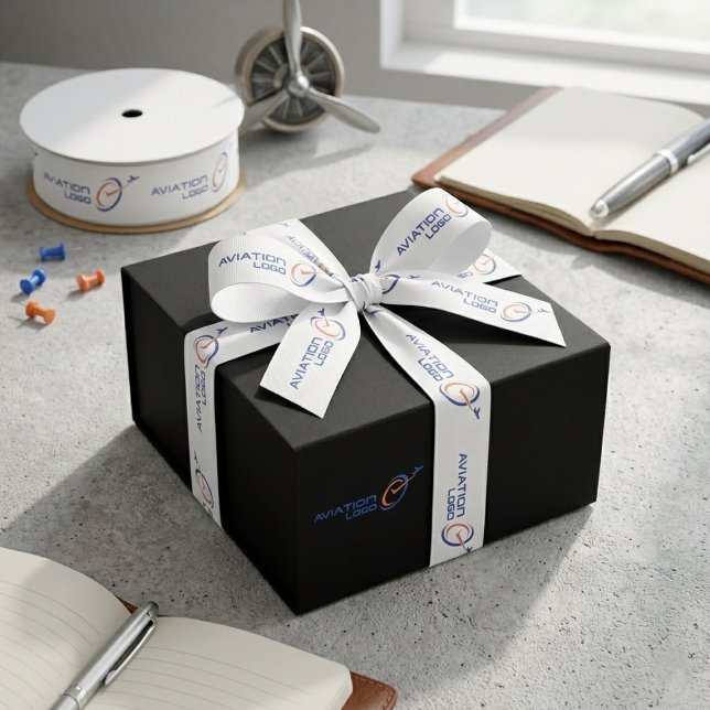 Custom Corporate Gift Logo Grosgrain Ribbon (Custom Corporate Gift Logo Grosgrain Ribbon)