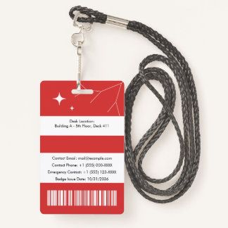 Custom corporate ID badge with barcode
