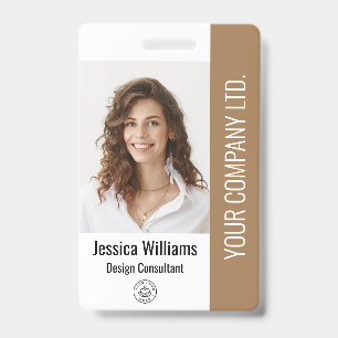 Custom Corporate Large Employee Photo Brown ID Badge