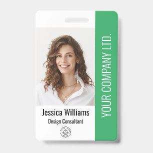 Custom Corporate Large Employee Photo Green ID Badge