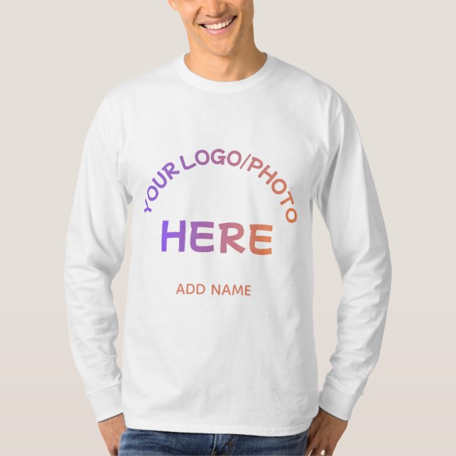 Custom Corporate Logo and Name Long Sleeve T-Shirt (Front)