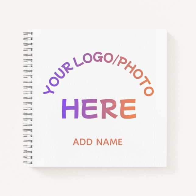 Custom Corporate Logo Name Black Hardcover Noteboo Notebook (Front)