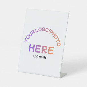 Custom Corporate Logo Name Tabletop Pedestal Sign