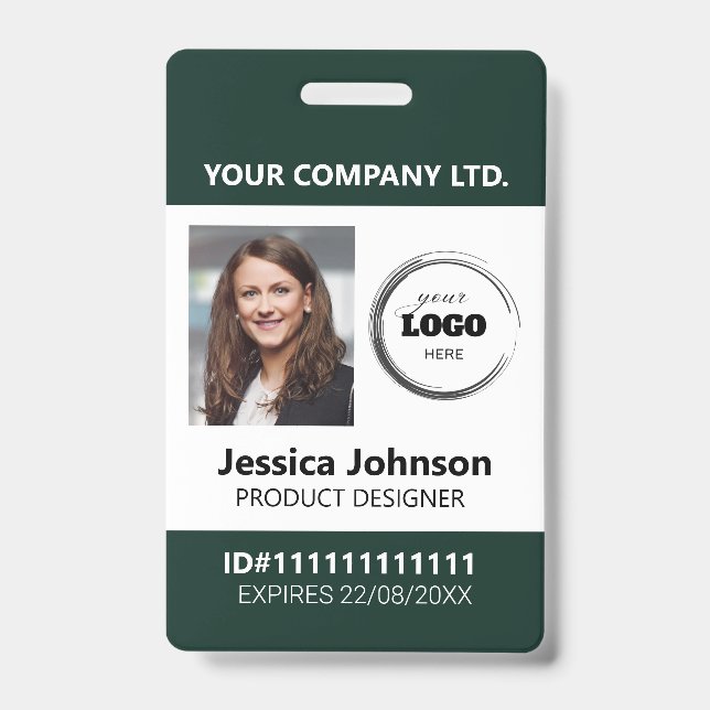 Custom Corporate Professional Employee Photo ID Badge (Front)
