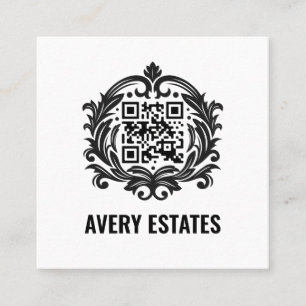 Custom Corporate Square Business Cards   QR Code