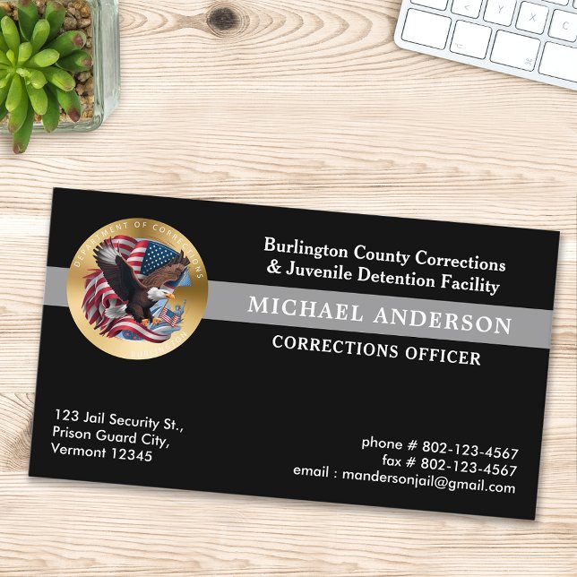 Custom Correctional Officer Jail Security Logo Business Card (Creator Uploaded)