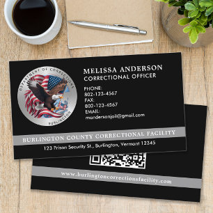 Custom Corrections Officer Bailiff Badge Jail Logo Business Card