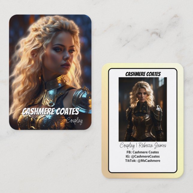 Custom Coscards | Minimalist Cosplay Trading Cards (Front/Back)