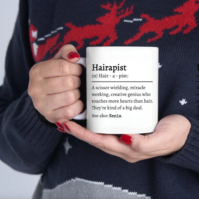 Custom Cosmetology Hairapist Definition Salon Work Coffee Mug (Creator Uploaded)