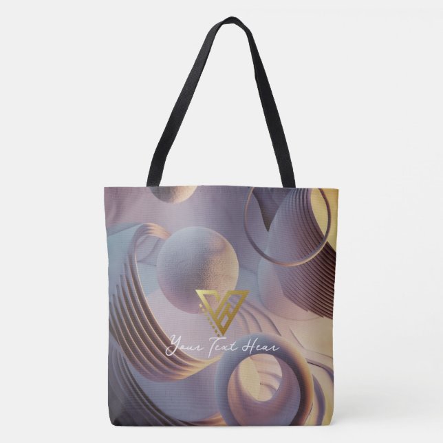 Custom : Cosmic Curves, Celestial Harmony Tote Bag (Front)