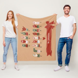 Custom Cosy ASL Merry Christmas Fleece Blanket