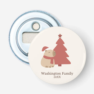 Custom Cosy Capybara Christmas Bottle Opener