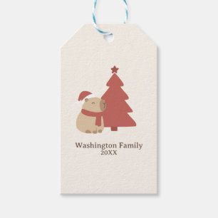 Custom Cosy Capybara Christmas Gift Tags