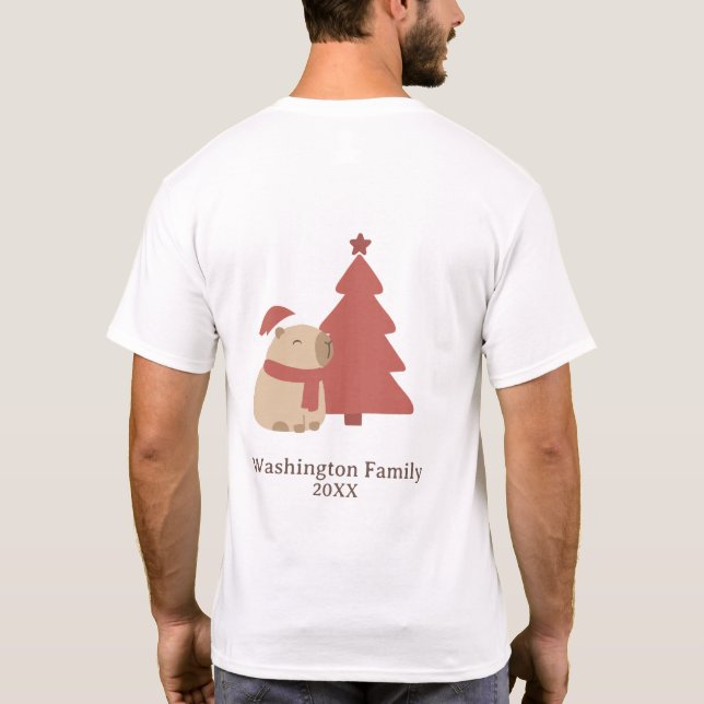 Custom Cosy Capybara Christmas T-Shirt (Back)