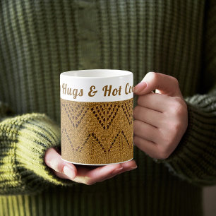 Custom Cosy Knit Winter   Hugs & Hot Cocoa  Coffee Mug