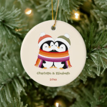 Custom Cosy Lesbian Penguins Christmas
