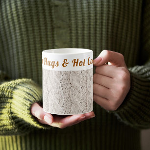 Custom Cosy Oatmeal Winter   Hugs & Hot Cocoa  Coffee Mug