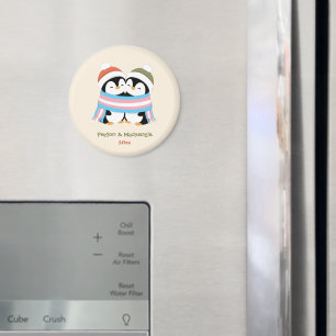 Custom Cosy Trans Penguins Christmas Magnet