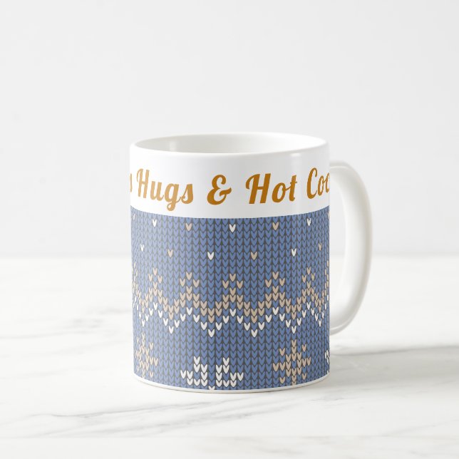 Custom Cosy Winter | Hugs & Hot Cocoa  Coffee Mug (Front Right)