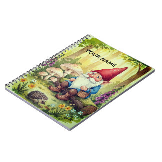 Custom cottagecore gnome note pad notebook