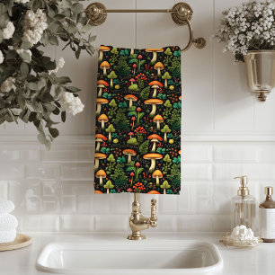 Custom Cottagecore Towel Earthy Fungi Design