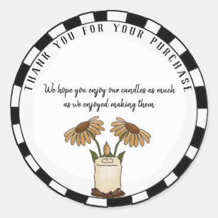 Custom Country Candle Business  Thank You Stickers