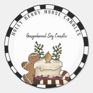 Custom Country Candle Christmas  Business Label