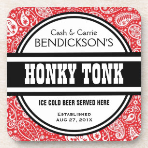 Custom Country Music Paisley Honky Tonk Pub Coaster