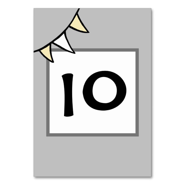 Custom Country Wedding Tractor Bunting  Table Number (Front)