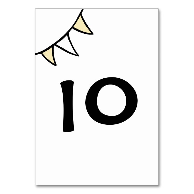 Custom Country Wedding Tractor Bunting  Table Number (Front)