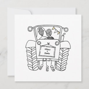 Custom Country Wedding Tractor Invitation