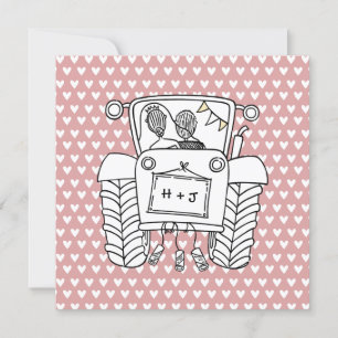 Custom Country Wedding Tractor Invitation