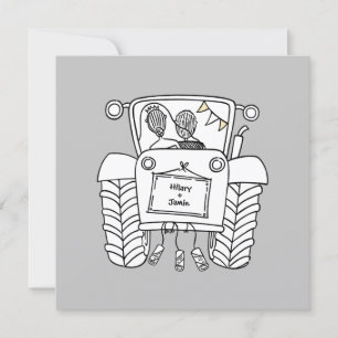 Custom Country Wedding Tractor Invitation