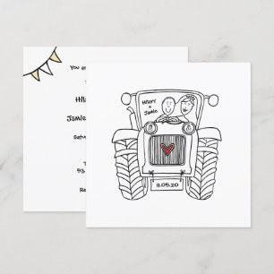 Custom Country Wedding Tractor Invitation