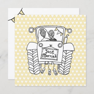 Custom Country Wedding Tractor Invitation