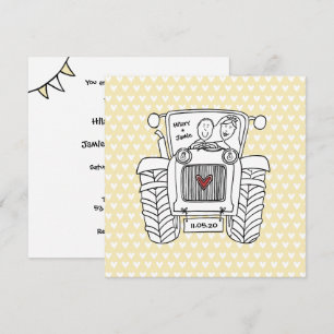Custom Country Wedding Tractor Invitation