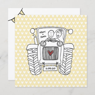 Custom Country Wedding Tractor Invitation