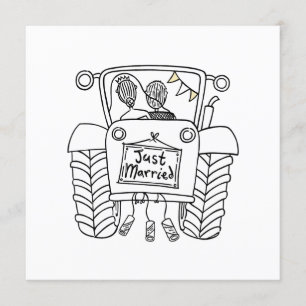Custom Country Wedding Tractor Invitation