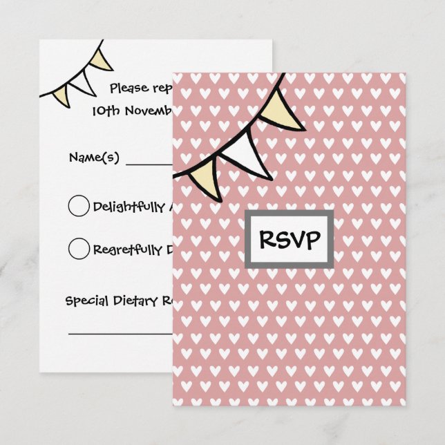 Custom Country Wedding Tractor RSVP Card (Front/Back)