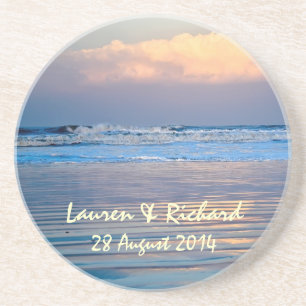 Custom Couple Beach Scene Coasters