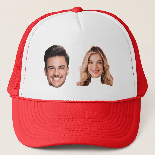 Custom Couple Face Love Hat | Anniversary Gift (Front)