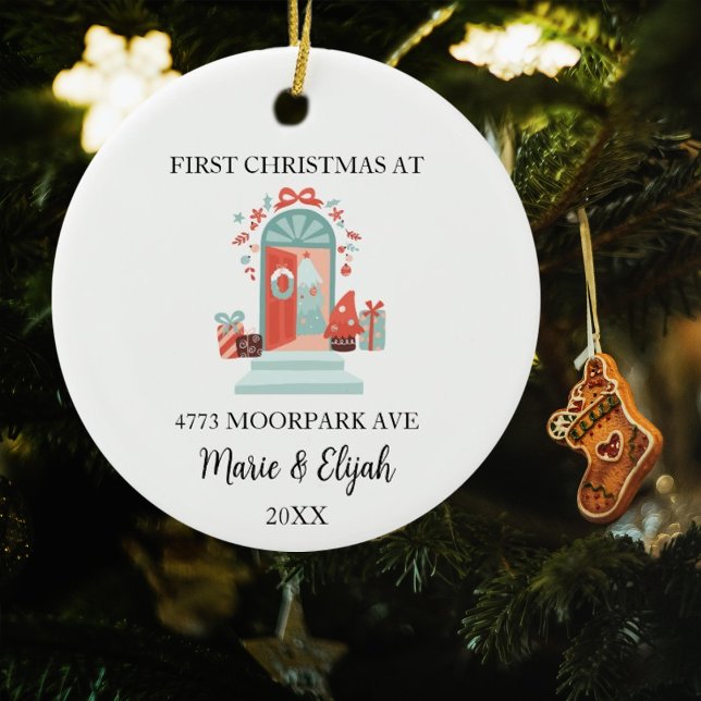 Custom Couple First Christmas Ceramic Tree Decoration (Creator Uploaded)