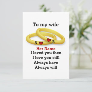 Custom couple love wedding anniversary monogram card