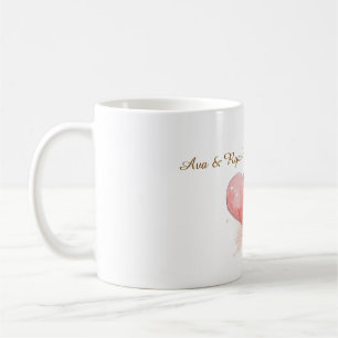 Custom Couple Name Watercolor Heart Classic Mug