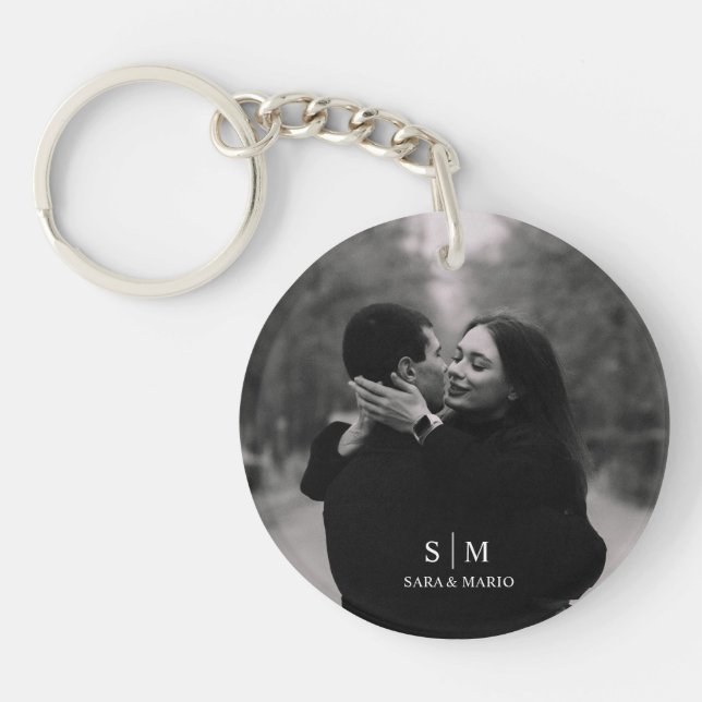 Custom Couple Photo Acrylic  Key Ring (Front)