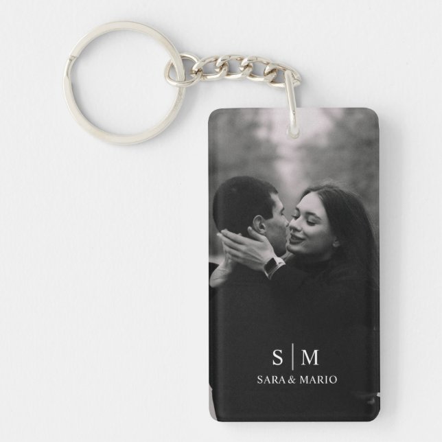 Custom Couple Photo Acrylic  Key Ring (Front)