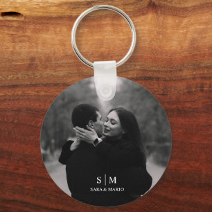 Custom Couple Photo Aluminum Key Ring
