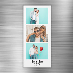 Custom Couple Photo Booth Strip Fridge Magnet